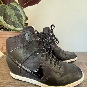 Nike Women's Black and White High-Top Sneakers